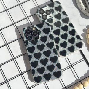 قاب قلب مشکی شاینی (کدC1843)