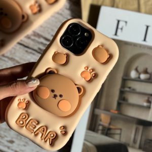 قاب Bear سیلیکونی استند شو آیفون ، سامسونگ ، شیائومی (کدC1519)